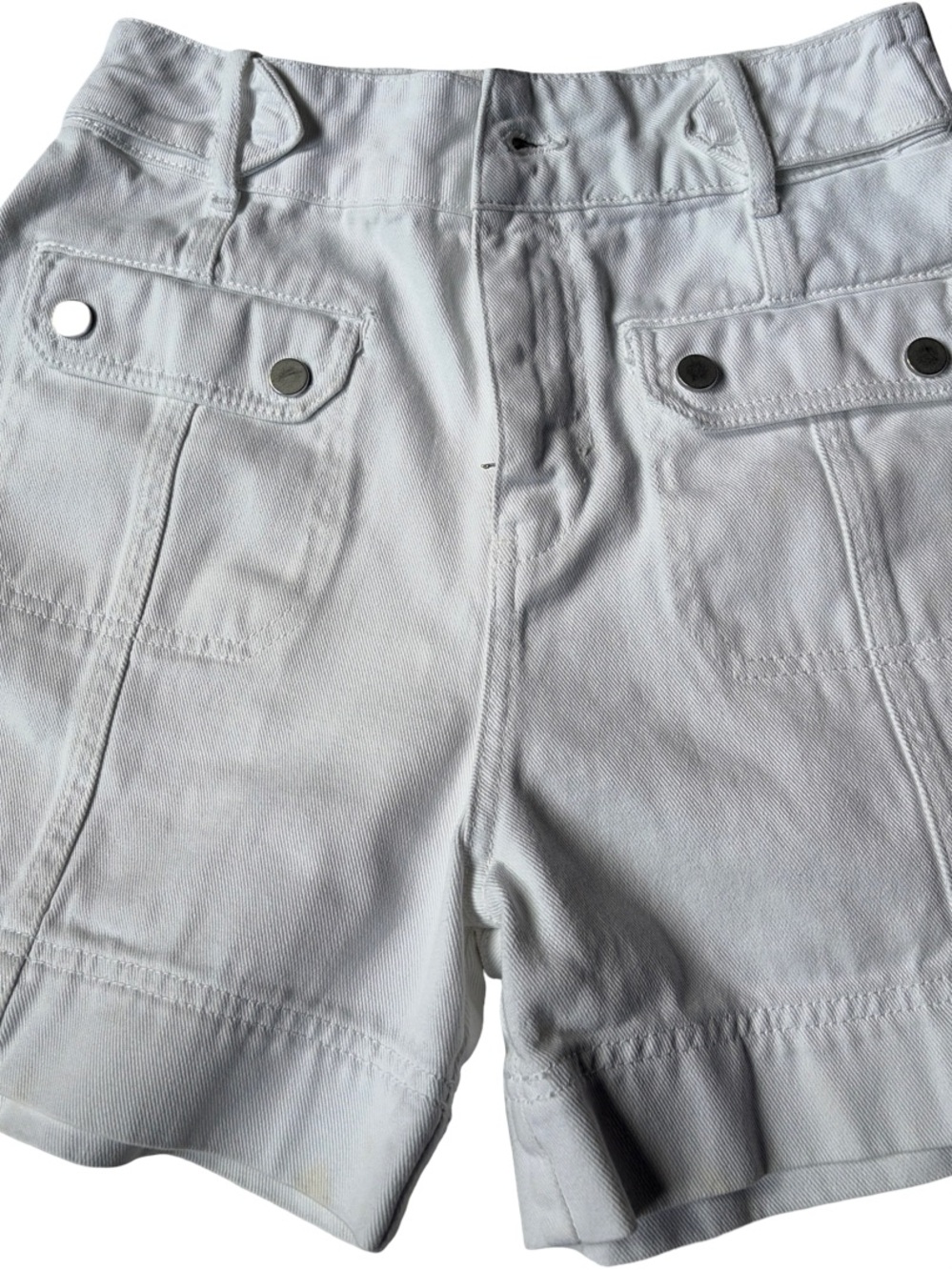 Zara White High-Rise Button & Zip Front Shorts